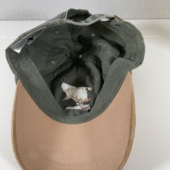 Magpie Wyoming Elk Green Twill Cap with Tan Sueded Bill w/ Tracks Low Profile - Picture 6 of 7